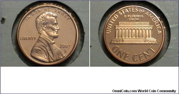 U.S. 1 Cent Lincoln Memorial Proof