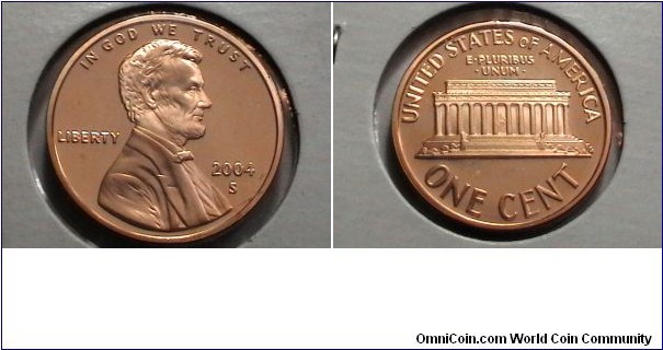 U.S. 1 Cent Lincoln Memorial Proof