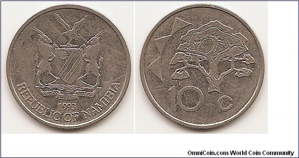 10 Cents
KM#2
3.3900 g., Nickel Plated Steel, 21.5 mm. Obv: Arms with supporters Rev: Tree and value