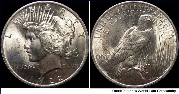 $1 Peace Dollar 1922