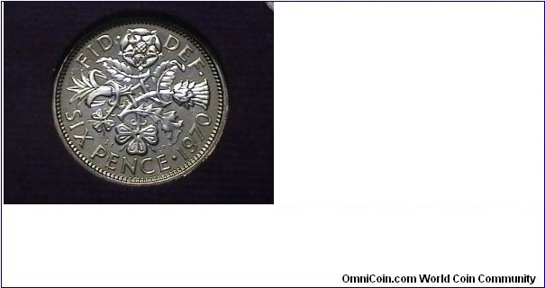 Great Britain Proof 1970 6 Pence KM# 903 