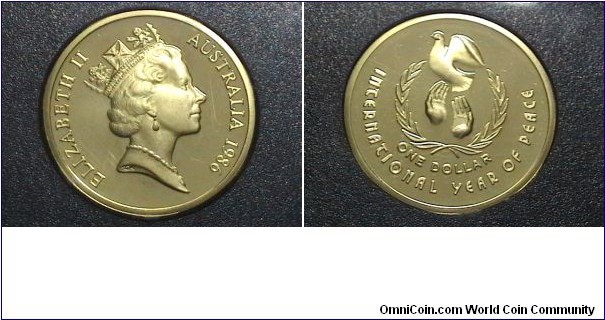 Australia Proof 1986 1 Dollar KM# 87 Year of Peace 