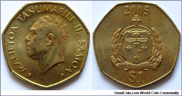 1 tala.
2005, Western Samoa