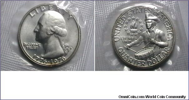 U.S 1976-S (1776-) 25 Cents Washington quarter KM# 204a 40% Silver clad, Was issued in a 3pc set Dollar, Half, quarter