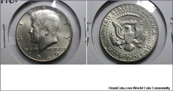 U.S 1969-D 50 Cents Kennedy Half KM#  202a 40% silver clad