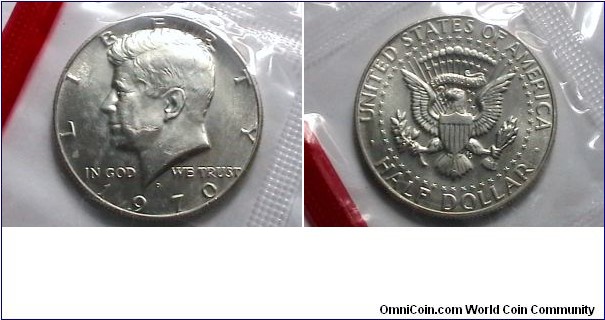 U.S 1970-D 50 Cents Kennedy Half KM#  202a 40% silver clad