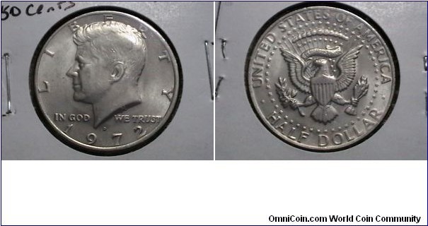 U.S. 1972-D 50 cent  Kennedy Half KM# 202b 