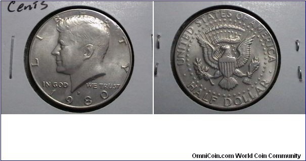 U.S. 1980-D 50 Cents Kennedy Half KM# A202a 