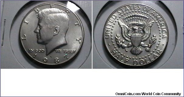 U.S. 1987-D 50 Cents Kennedy Half KM# A202a 