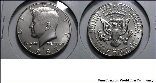 U.S. 1987-D 50 Cents Kennedy Half KM# A202a 