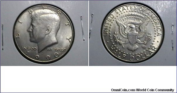 U.S. 1990-D 50 Cents Kennedy Half KM# A202a obv