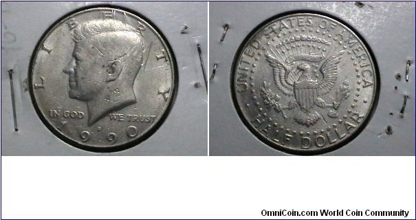 U.S. 1990-P 50 Cents Kennedy Half KM# A202a 