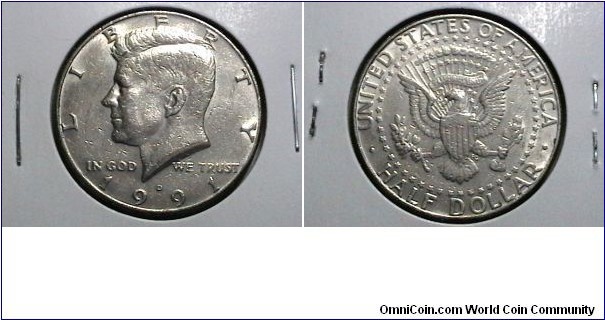 U.S. 1991-D 50 Cents Kennedy Half KM# A202a 