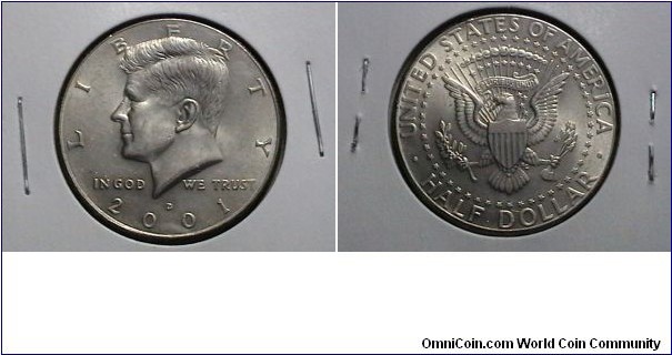 U.S 2001-P 50 Cents Kennedy Half KM#  A202a 
