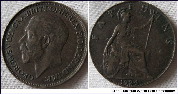 1924 EF farthing, great portrait on here