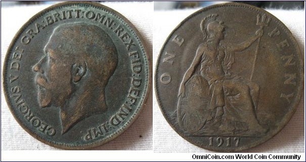1917 penny, hard to grade, looks like a good strike reverse