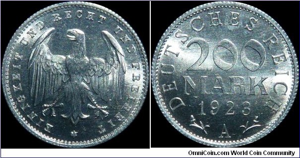 Weimar Republic 200 Mark 1923-A Berlin Mint