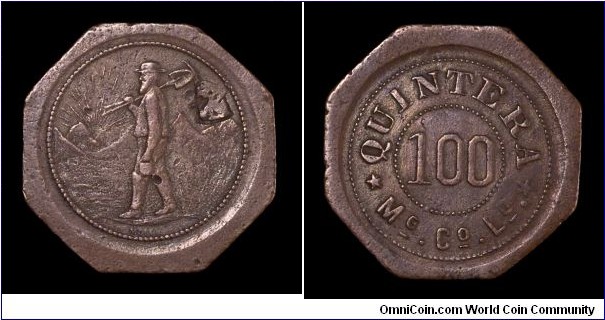 Quintera mining company token with steer counterstamp.