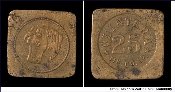 Quintera Mining Co. token with steer counterstamp.