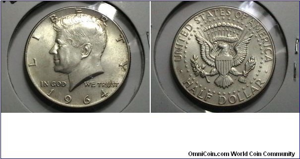 U.S. 1964-P 50 cent  Kennedy Half KM# 202 