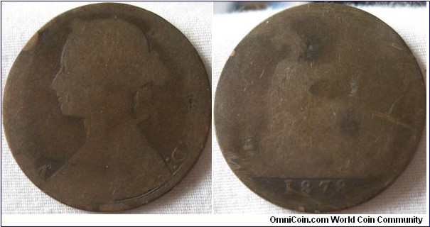 1878 penny, average grade
