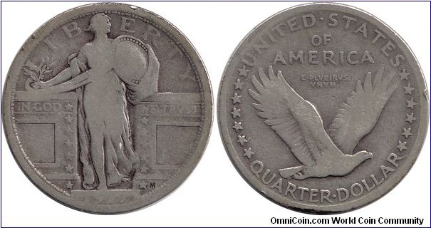 Type 1 Standing Liberty quarter