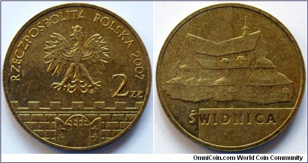 2 zlote.
2007, Historical cities in Poland - Swidnica
