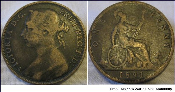 1891 fair grade penny