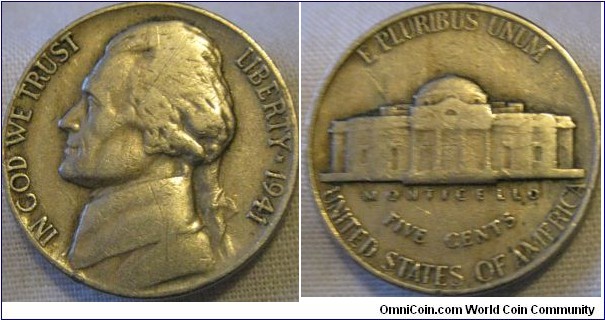 1941 5 cents F grade