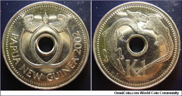 Papua New Guinea 2002 1 kina. Huge holed coin. Pretty neat. 