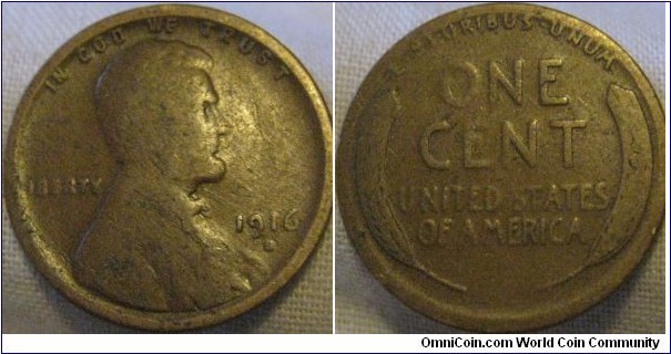 1916 s cent, fair grade