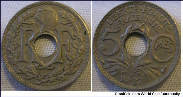 1937 5 centimes, aEF