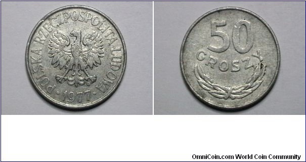 Poland 1977-MW 50 Groszy Y# 48.1 Thanks Henry12