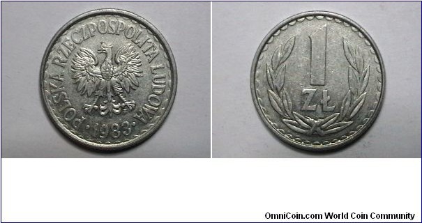 Poland 1983-MW 1 Zloty Y# 49.1 Thanks Henry12