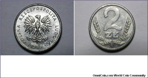 Poland 1989 2 Zlote Y# 80.3 Thanks Henry12