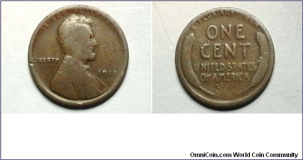 U.S. 1915-P 1 Cent KM# 132 