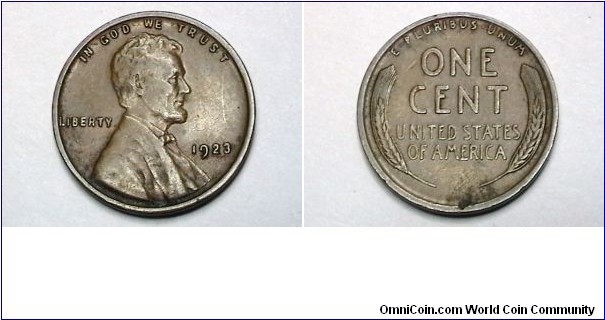 U.S. 1923-P 1 Cent KM# 132 