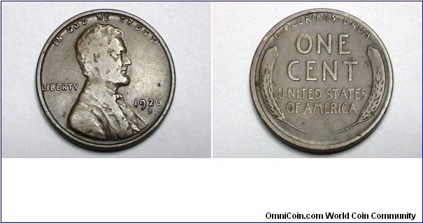 U.S. 1926-D 1 Cent KM# 132 