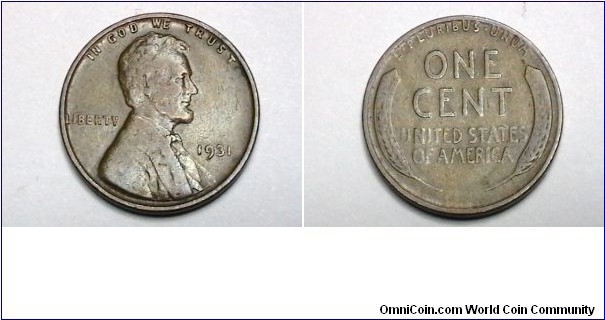 U.S. 1931-P 1 Cent KM# 132 