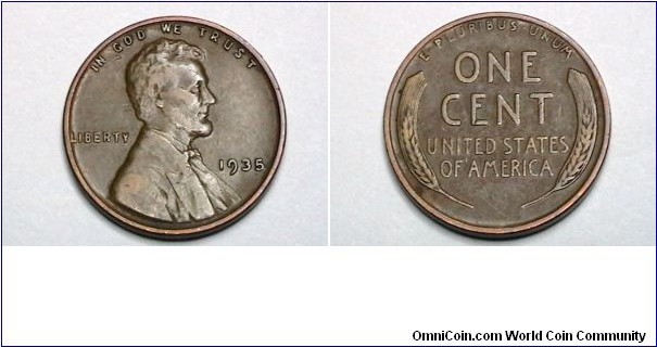 U.S. 1935-P 1 Cent KM# 132 