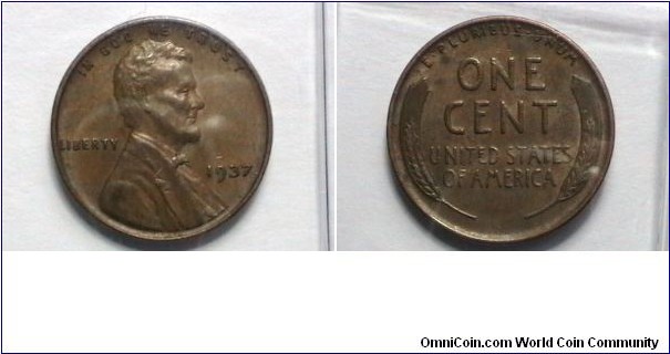 U.S. 1937-P 1 Cent KM# 132 