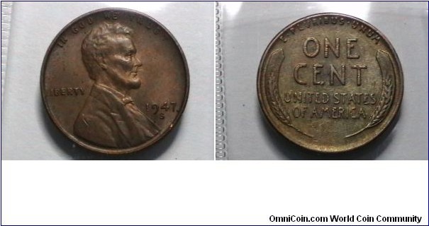 U.S. 1947-S 1 Cent KM# A132 