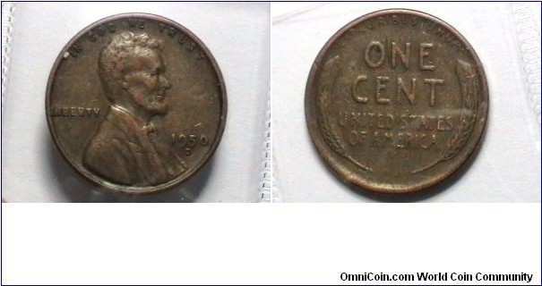 U.S. 1950-D 1 Cent KM# A132 