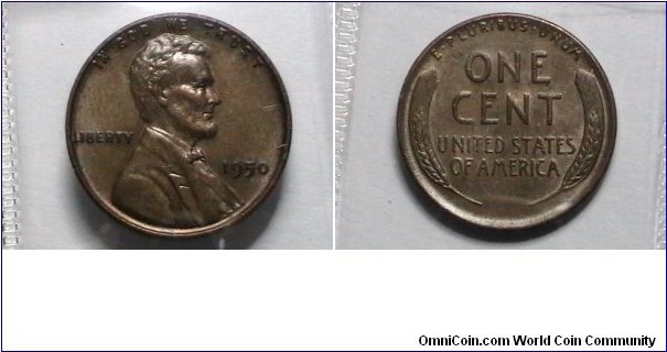 U.S. 1950-P 1 Cent KM# A132 