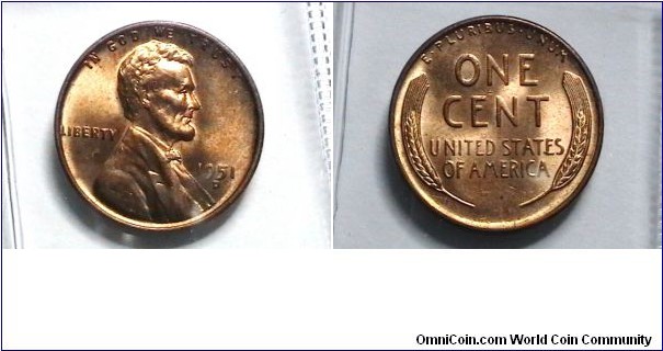 U.S. 1951-D 1 Cent KM# A132 