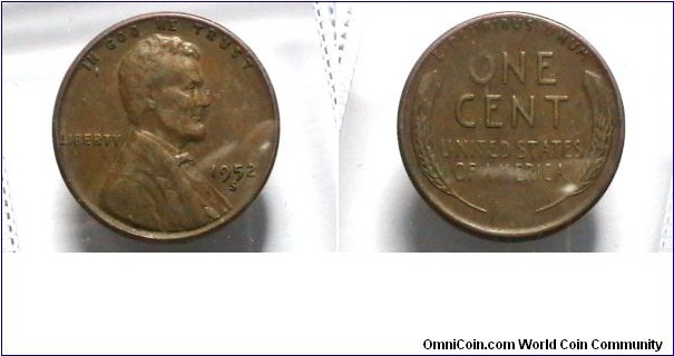 U.S. 1952-S 1 Cent KM# A132 