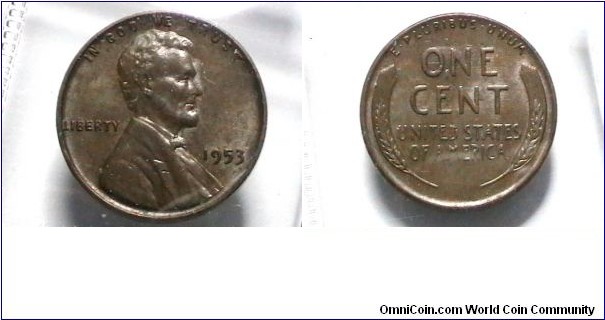 U.S. 1953-P 1 Cent KM# A132 