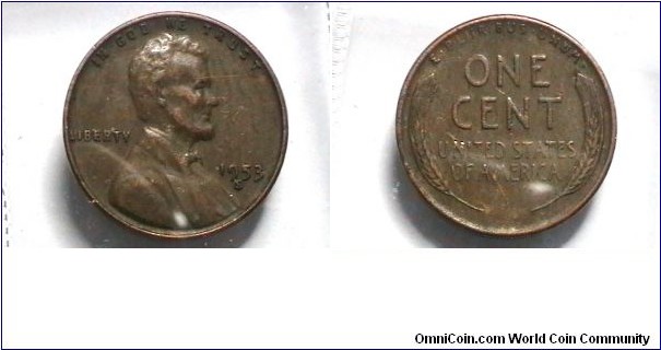 U.S. 1953-S 1 Cent KM# A132 