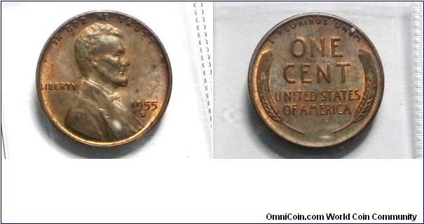 U.S. 1955-D 1 Cent KM# A132 