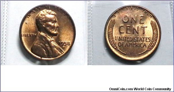 U.S. 1958-D 1 Cent KM# A132